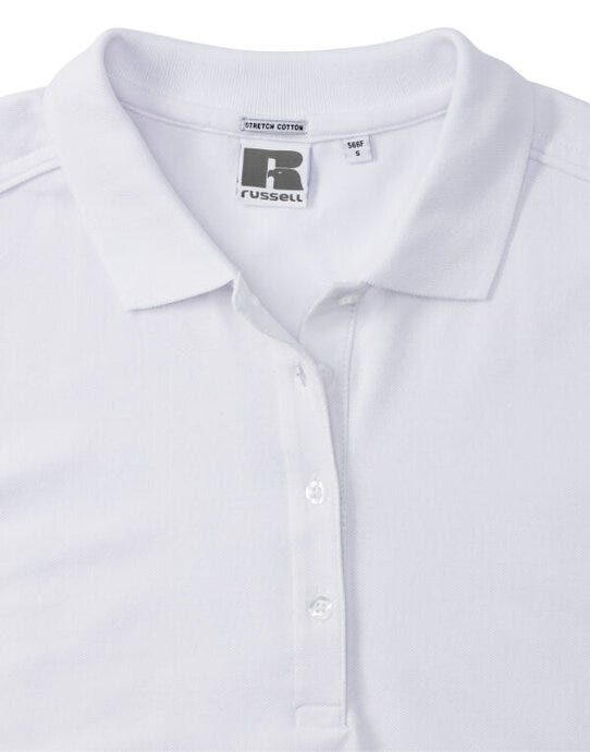 Russell Athletic Russell Ladies Fitted Stretch Polo - White