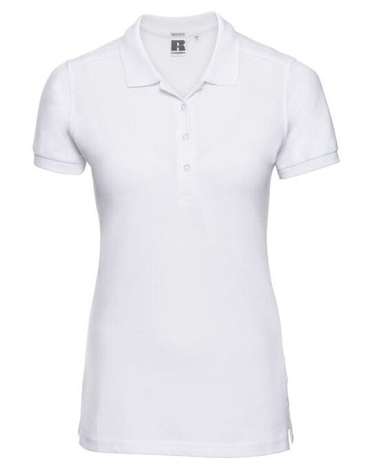 Russell Athletic Russell Ladies Fitted Stretch Polo - White