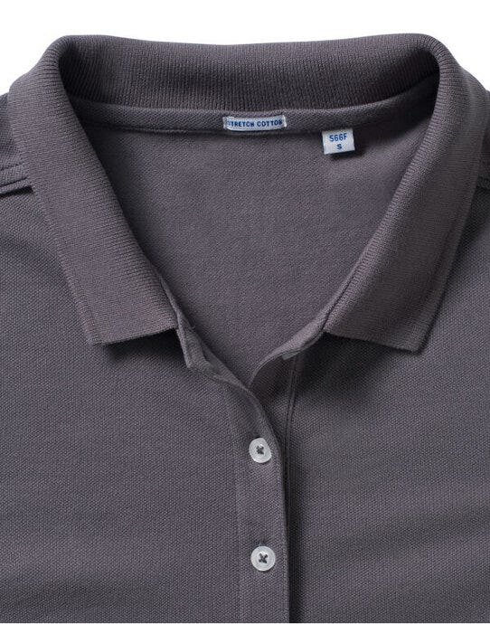 Russell Athletic Russell Ladies Fitted Stretch Polo - Convoy Grey