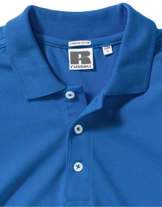 Russell Athletic Russell Mens Fitted Stretch Polo - Azure Blue