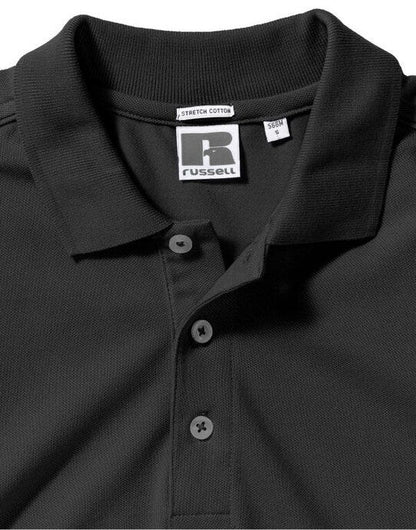 Russell Athletic Russell Mens Fitted Stretch Polo - Black