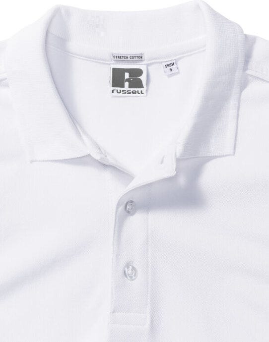 Russell Athletic Russell Mens Fitted Stretch Polo - White