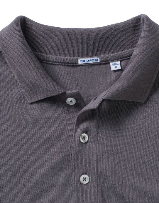Russell Athletic Russell Mens Fitted Stretch Polo - Convoy Grey