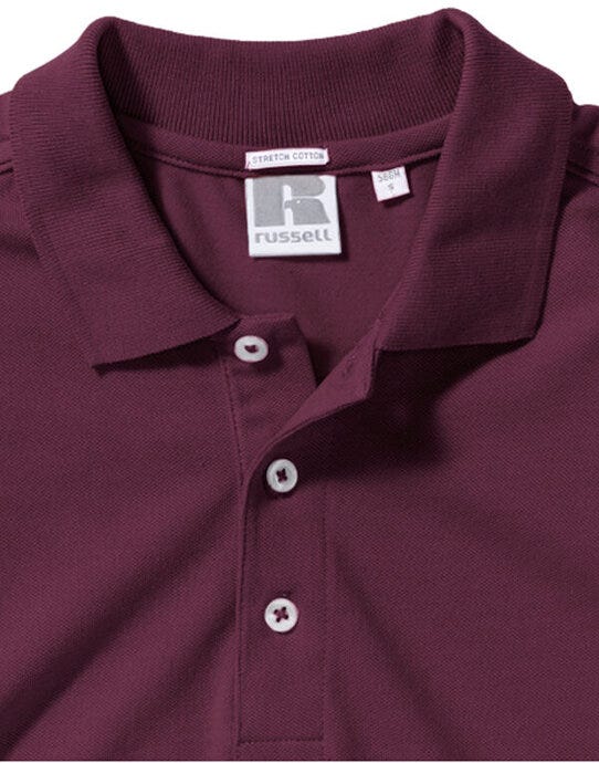 Russell Athletic Russell Mens Fitted Stretch Polo - Burgundy
