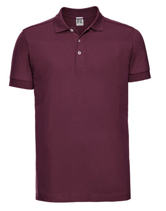 Russell Athletic Russell Mens Fitted Stretch Polo - Burgundy