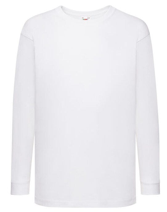 Fruit Of The Loom FOTL Kids Valueweight Long Sleeve T - White