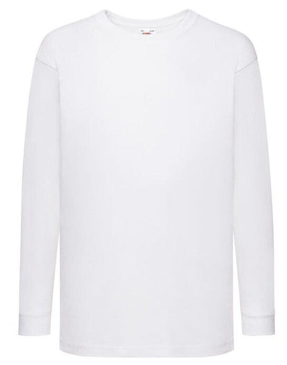 Fruit Of The Loom FOTL Kids Valueweight Long Sleeve T - White