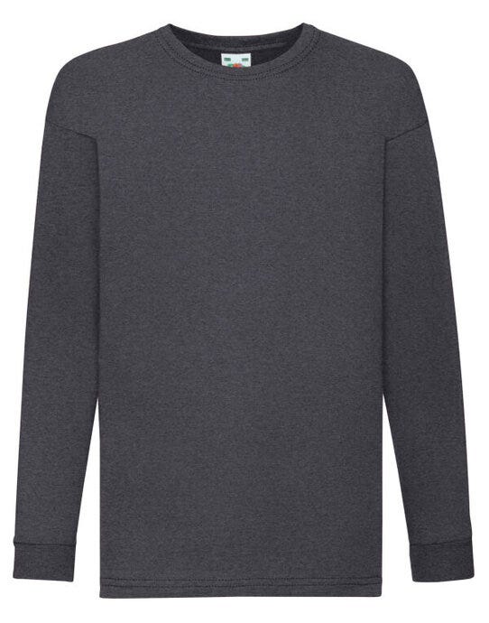 Fruit Of The Loom FOTL Kids Valueweight Long Sleeve T - Dark Heather