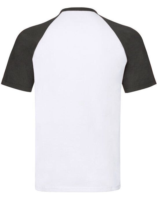 Fruit Of The Loom FOTL Mens Valueweight SS Baseball T - White/Black