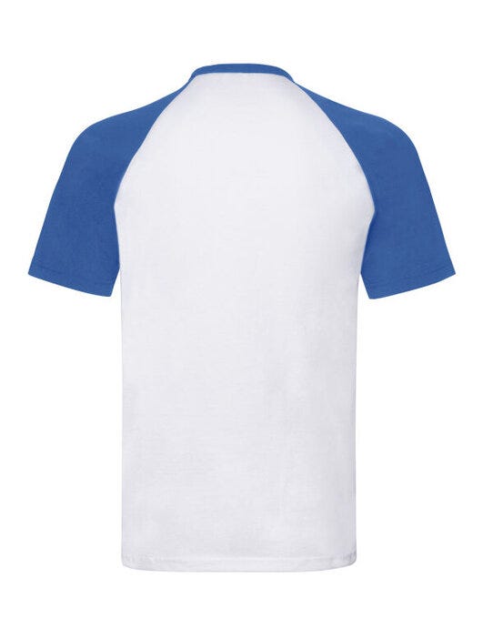 Fruit Of The Loom FOTL Mens Valueweight SS Baseball T - White/Royal Blue
