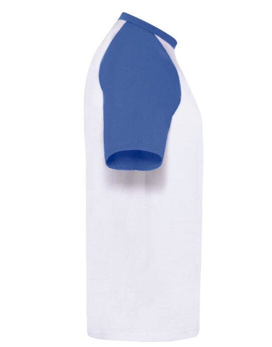 Fruit Of The Loom FOTL Mens Valueweight SS Baseball T - White/Royal Blue