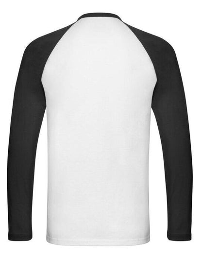 Fruit Of The Loom FOTL Mens Valueweight LS Baseball T - White/Black