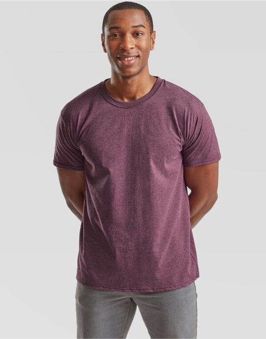 Fruit Of The Loom FOTL Mens Valueweight T - Heather Burgundy