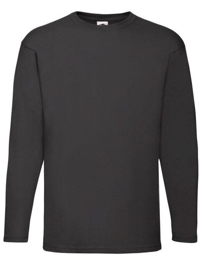 Fruit Of The Loom FOTL Mens Valueweight Long Sleeve T - Black