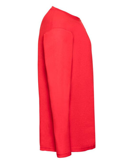 Fruit Of The Loom FOTL Mens Valueweight Long Sleeve T - Red