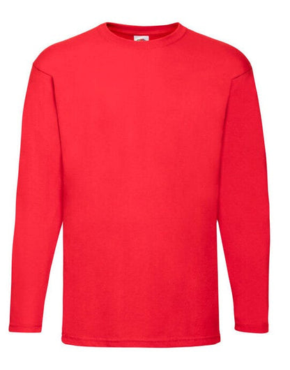 Fruit Of The Loom FOTL Mens Valueweight Long Sleeve T - Red