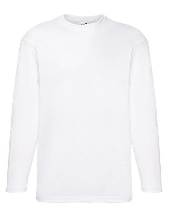 Fruit Of The Loom FOTL Mens Valueweight Long Sleeve T - White