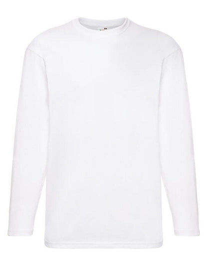 Fruit Of The Loom FOTL Mens Valueweight Long Sleeve T - White
