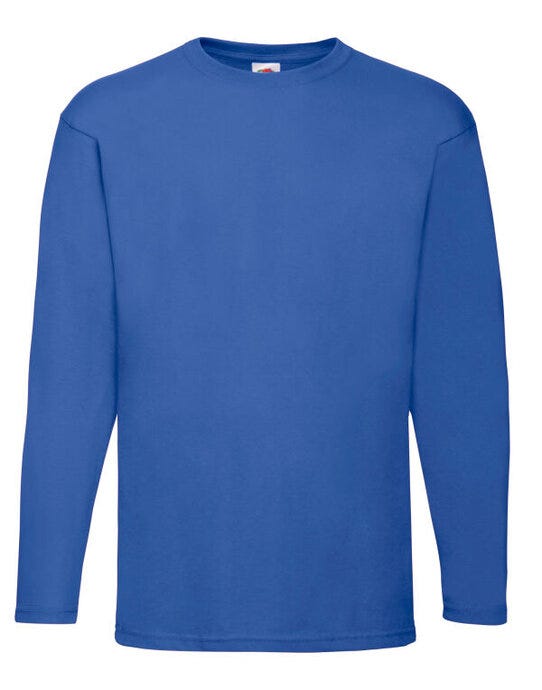 Fruit Of The Loom FOTL Mens Valueweight Long Sleeve T - Royal