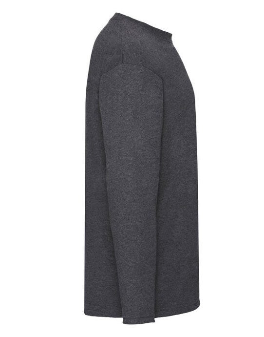 Fruit Of The Loom FOTL Mens Valueweight Long Sleeve T - Dark Heather