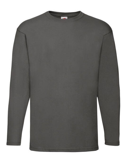 Fruit Of The Loom FOTL Mens Valueweight Long Sleeve T - Light Graphite