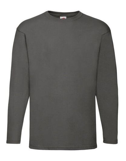Fruit Of The Loom FOTL Mens Valueweight Long Sleeve T - Light Graphite