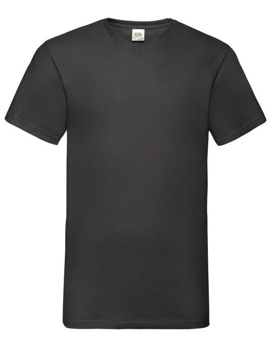 Fruit Of The Loom FOTL Mens Valueweight V-Neck T - Black