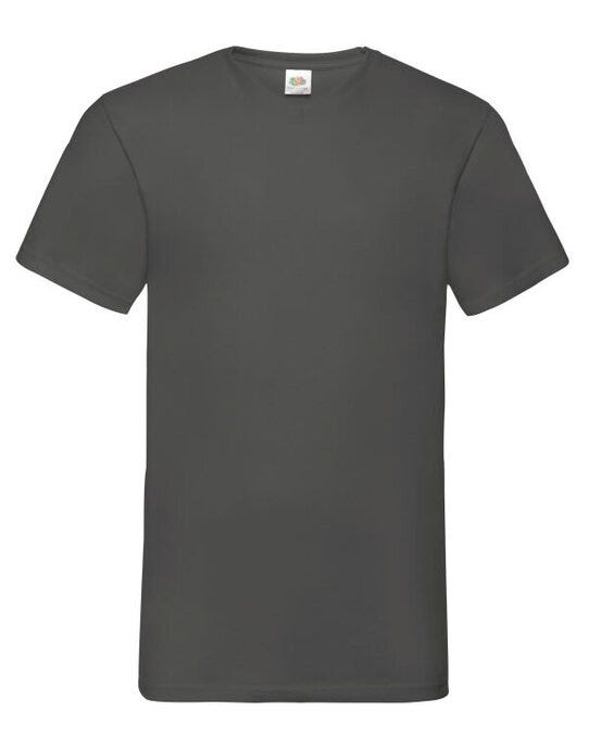 Fruit Of The Loom FOTL Mens Valueweight V-Neck T - Light Graphite