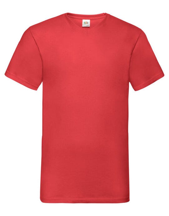 Fruit Of The Loom FOTL Mens Valueweight V-Neck T - Red