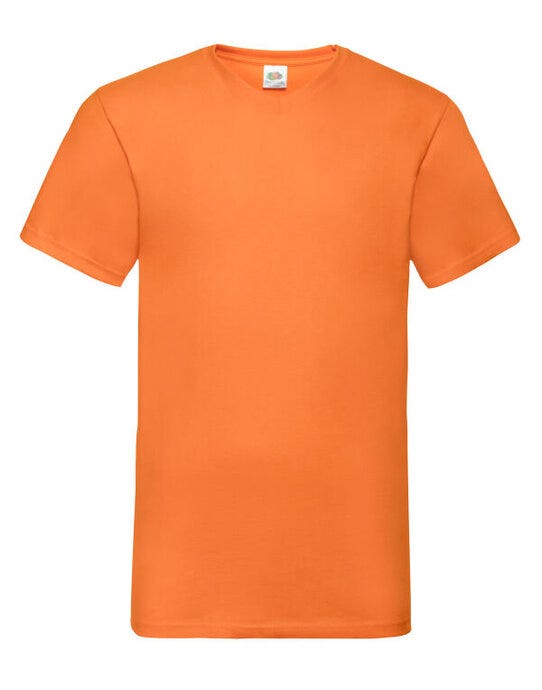 Fruit Of The Loom FOTL Mens Valueweight V-Neck T - Orange