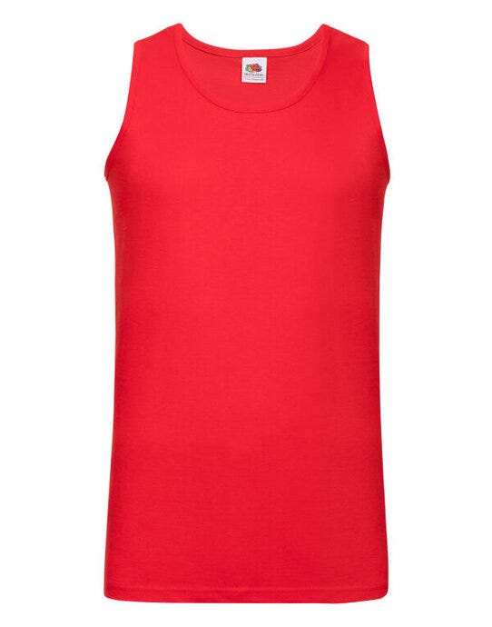 Fruit Of The Loom FOTL Mens Valueweight Athletic Vest - Red