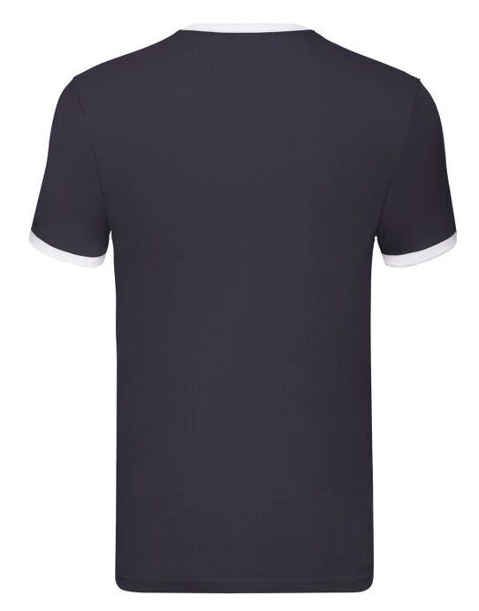 Fruit Of The Loom FOTL Mens Valueweight Ringer T - Navy/White