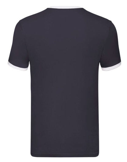 Fruit Of The Loom FOTL Mens Valueweight Ringer T - Navy/White