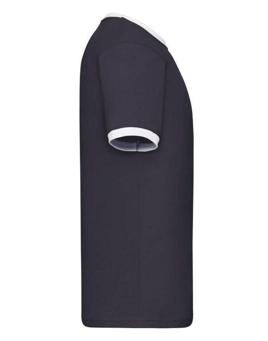 Fruit Of The Loom FOTL Mens Valueweight Ringer T - Navy/White