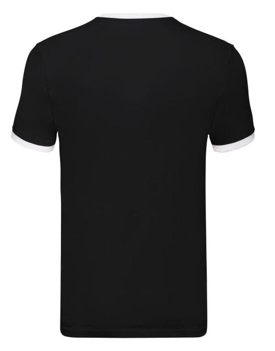 Fruit Of The Loom FOTL Mens Valueweight Ringer T - Black/White
