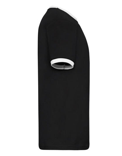 Fruit Of The Loom FOTL Mens Valueweight Ringer T - Black/White