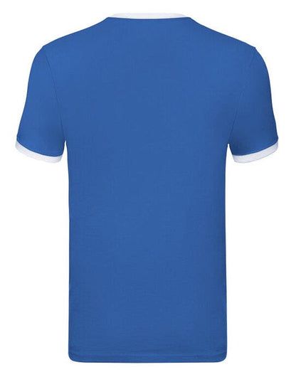 Fruit Of The Loom FOTL Mens Valueweight Ringer T - Royal/White