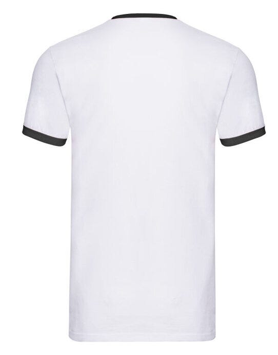 Fruit Of The Loom FOTL Mens Valueweight Ringer T - White/Black