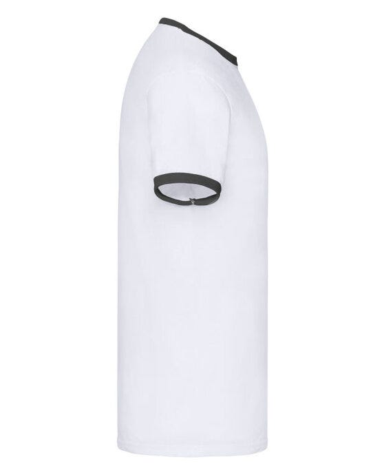 Fruit Of The Loom FOTL Mens Valueweight Ringer T - White/Black