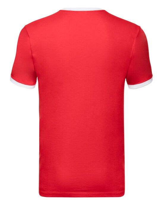 Fruit Of The Loom FOTL Mens Valueweight Ringer T - Red/White