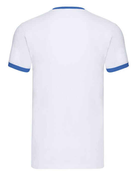 Fruit Of The Loom FOTL Mens Valueweight Ringer T - White/Royal Blue