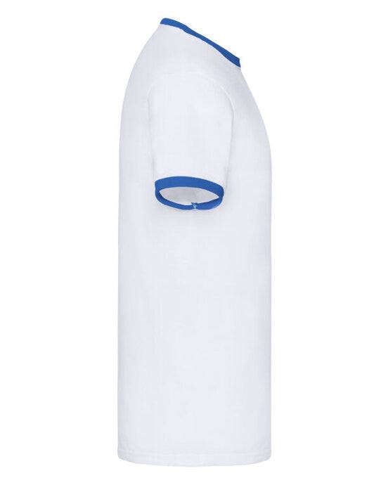 Fruit Of The Loom FOTL Mens Valueweight Ringer T - White/Royal Blue