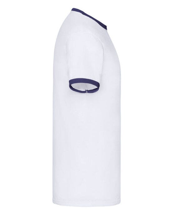 Fruit Of The Loom FOTL Mens Valueweight Ringer T - White/Navy