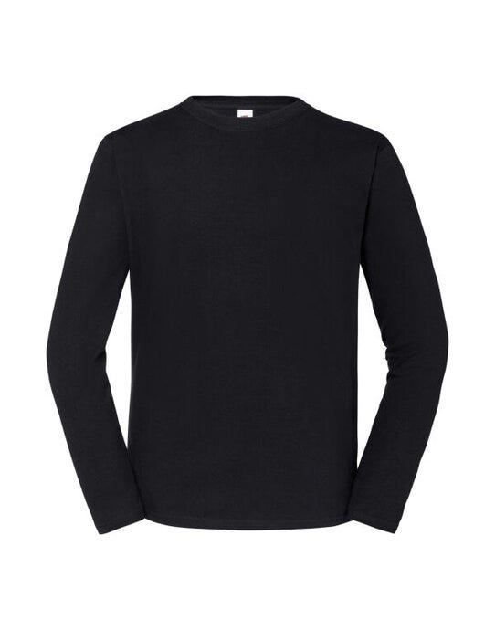 Fruit Of The Loom FOTL Mens Iconic 195 Premium LS T - Black