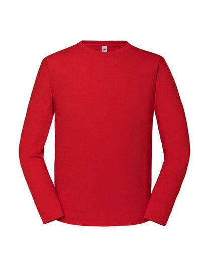 Fruit Of The Loom FOTL Mens Iconic 195 Premium LS T - Red