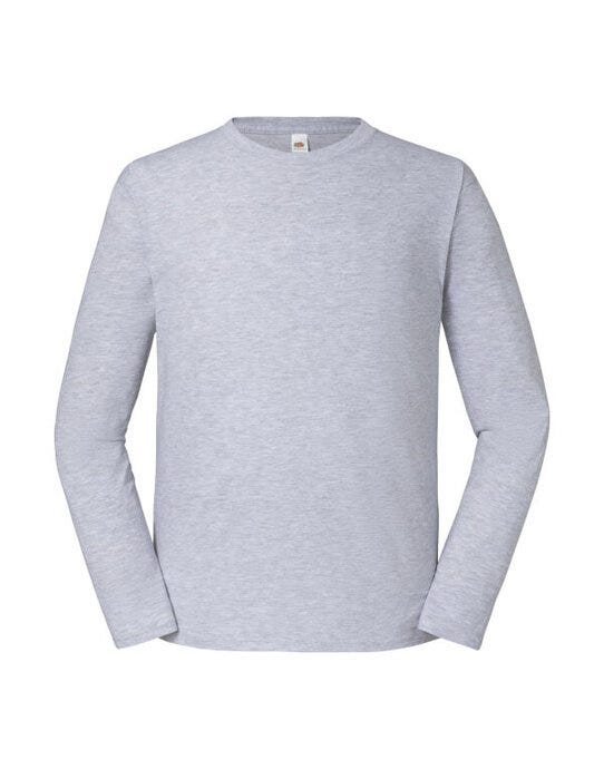 Fruit Of The Loom FOTL Mens Iconic 195 Premium LS T - Heather Grey