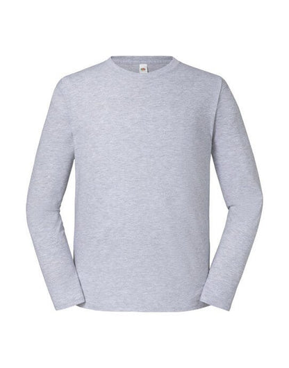Fruit Of The Loom FOTL Mens Iconic 195 Premium LS T - Heather Grey