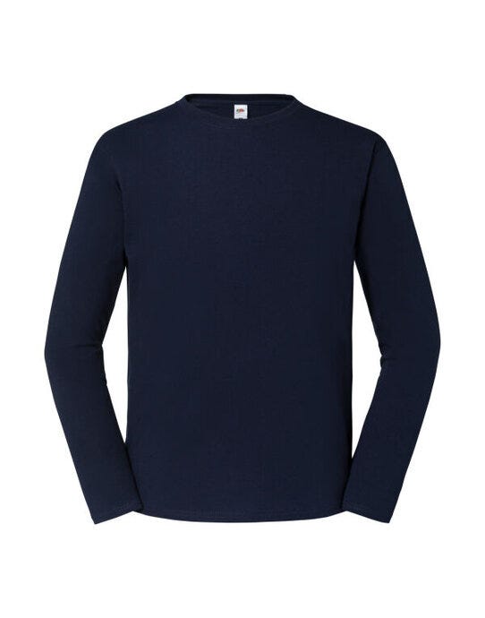 Fruit Of The Loom FOTL Mens Iconic 195 Premium LS T - Deep Navy