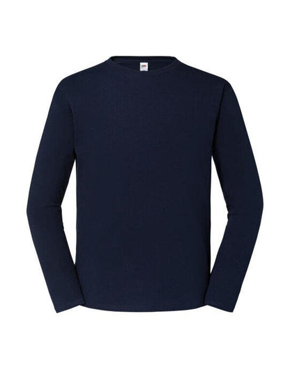 Fruit Of The Loom FOTL Mens Iconic 195 Premium LS T - Deep Navy
