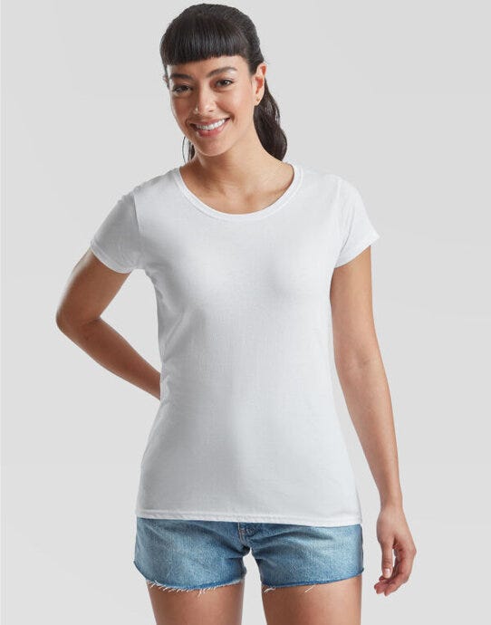 Fruit Of The Loom FOTL Ladies Valueweight T - White